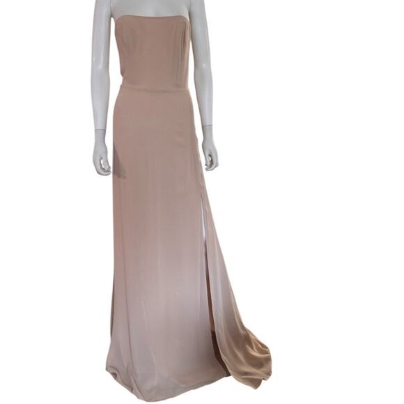 NEW REFORMATION Pale Pink Side Slit Ingrid Maxi Dress Size 4 - Picture 5 of 10